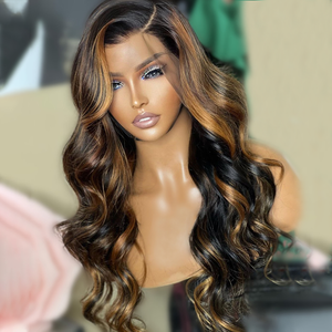 Honey Blonde Piano Highlights Body Wave HD Lace Human Hair Wig