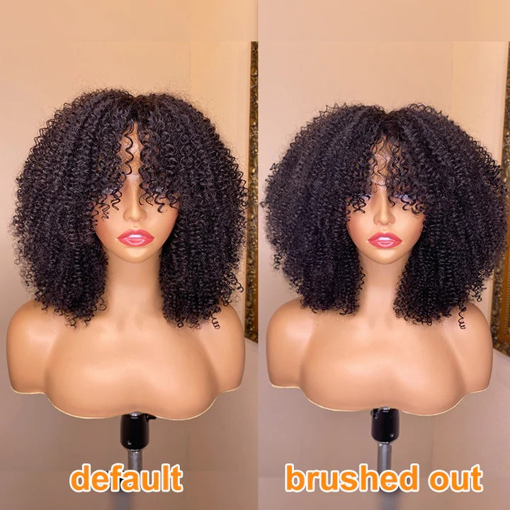 Jerry Curly Glueless Wig With Bangs