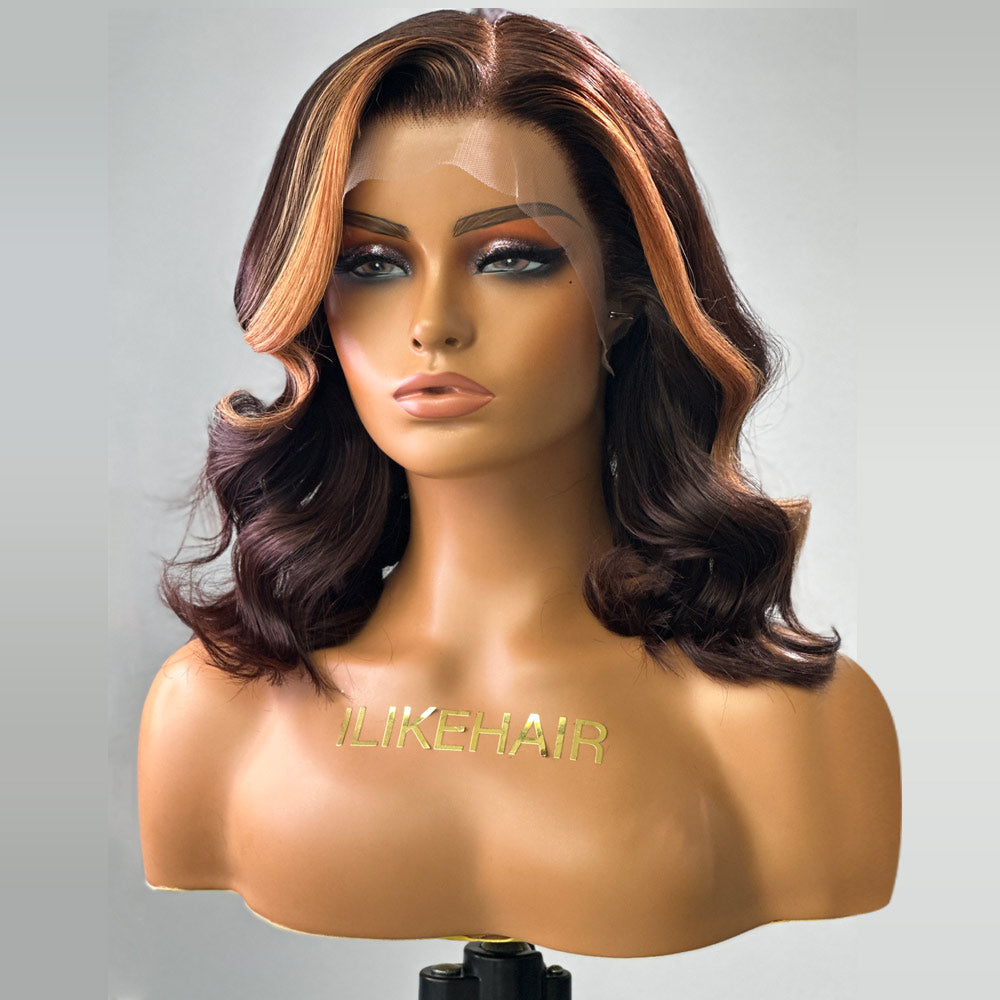 
            
                Load image into Gallery viewer, Blonde Highlight Body Wave Lace Frontal Wig
            
        