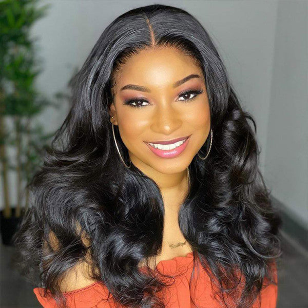 13x4 Lace Frontal Black Long Body Wave Wig