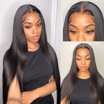 13*4 Transparent Lace Front Wigs Bone Straight Virgin Hair Wigs 180% Density